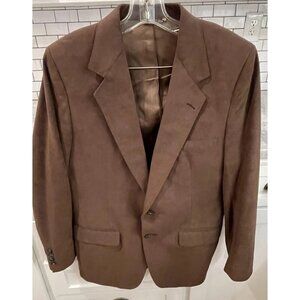 Vintage Palm Beach Blazer Mens 40 Brown Suede Sport Coat Jacket USA 80s